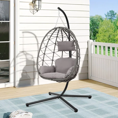 Breeins Swing Egg Chair with Stand & Cushion - One Size Image 1