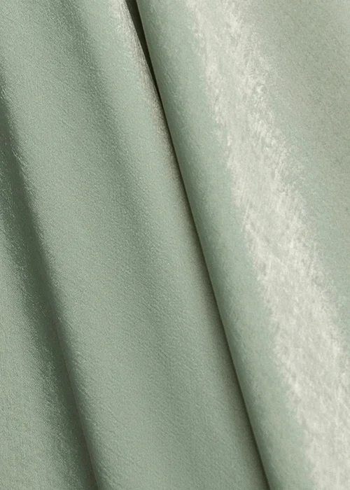 Goddiva Sage Green Scoop Neck Velvet Satin Cape Sleeve Maxi Dress - 12 Image 5