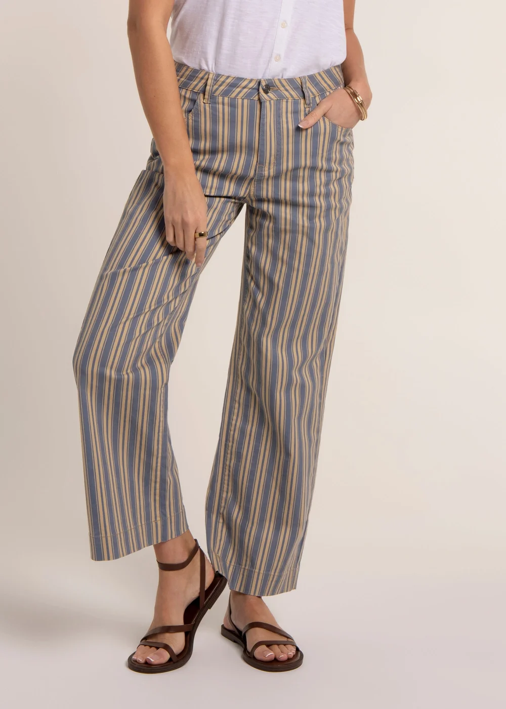 Brakeburn Blue Stripe Straight Leg Jeans - 16 Image 1