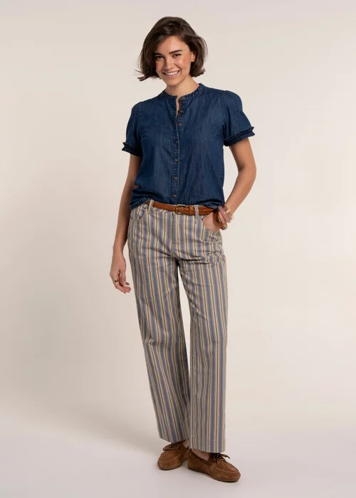 Brakeburn Blue Stripe Straight Leg Jeans - 16 Image 3
