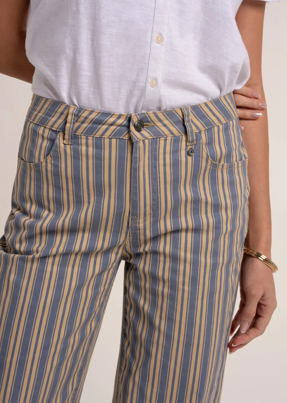 Brakeburn Blue Stripe Straight Leg Jeans - 16 Image 4