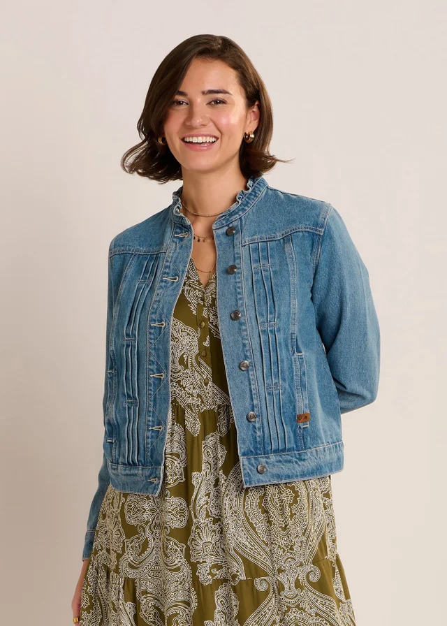 Brakeburn Blue Ruffle Neck Jacket