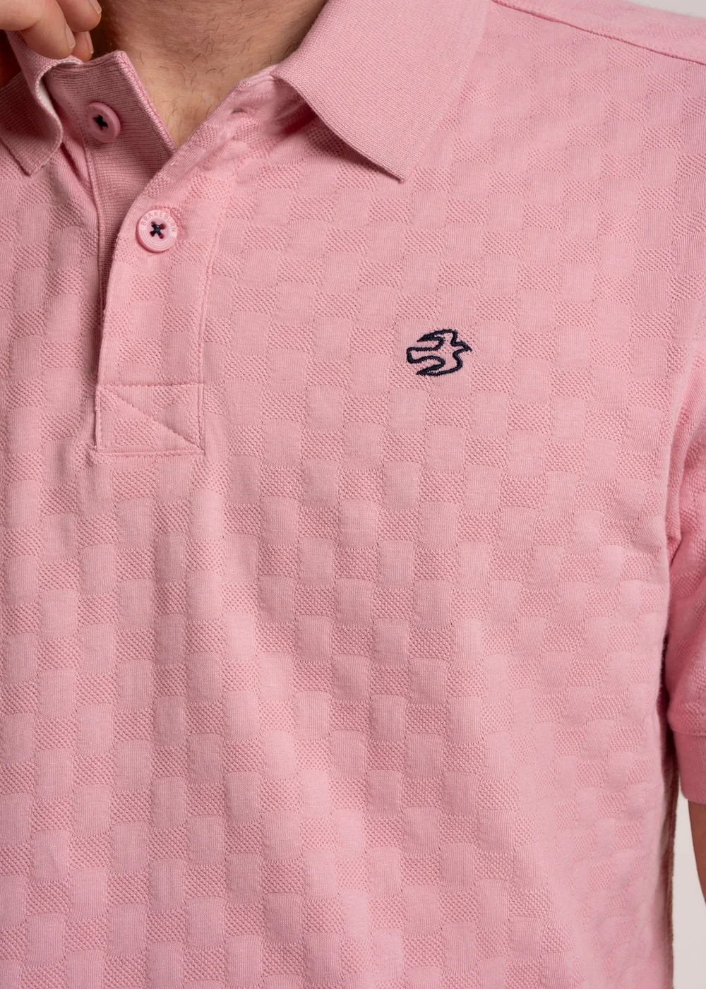 Brakeburn Pink Scampton Jacquard Polo - 2XL Image 3