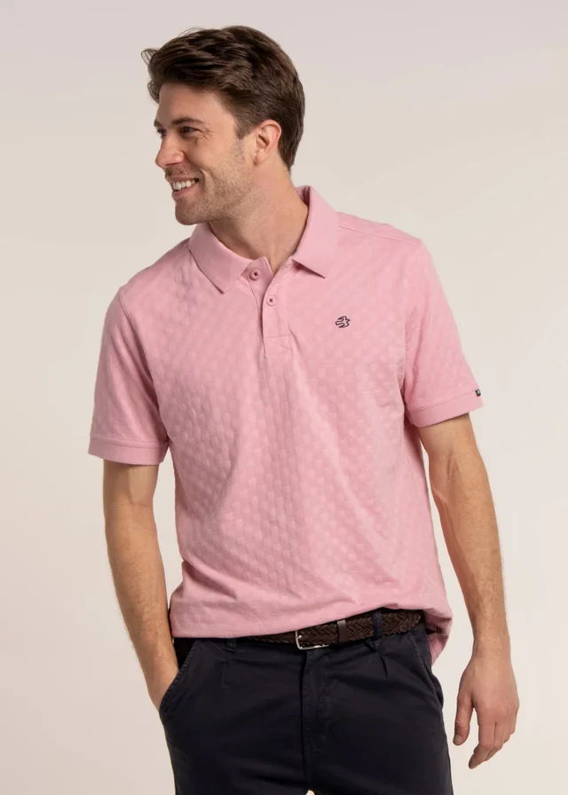 Brakeburn Pink Scampton Jacquard Polo