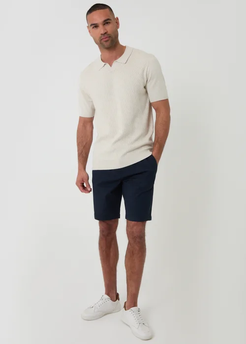 Threadbare Natural Textured Knit Trophy Neck Polo - XL Image 3