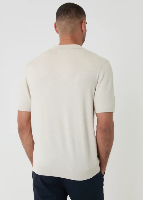 Threadbare Natural Textured Knit Trophy Neck Polo - XL Image 2