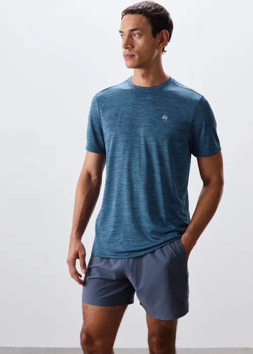 Souluxe Navy Two-Toned Sports T-Shirt - Extra small Image 1