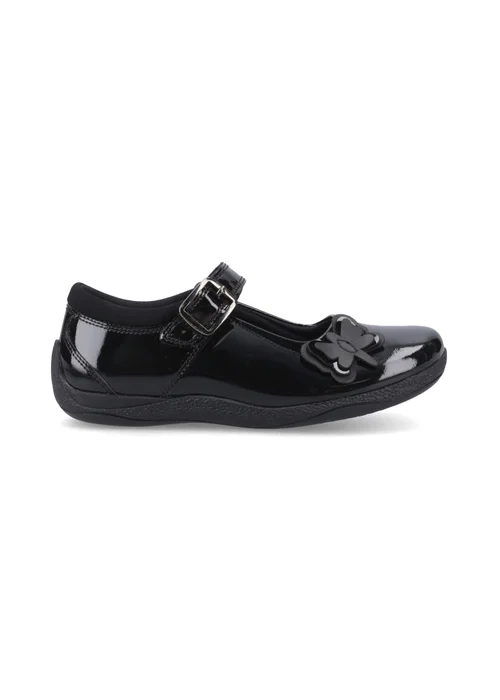 Hush Puppies Black Julie Ballerina Patent (4-10 Years) - 11.5 Infants Image 1