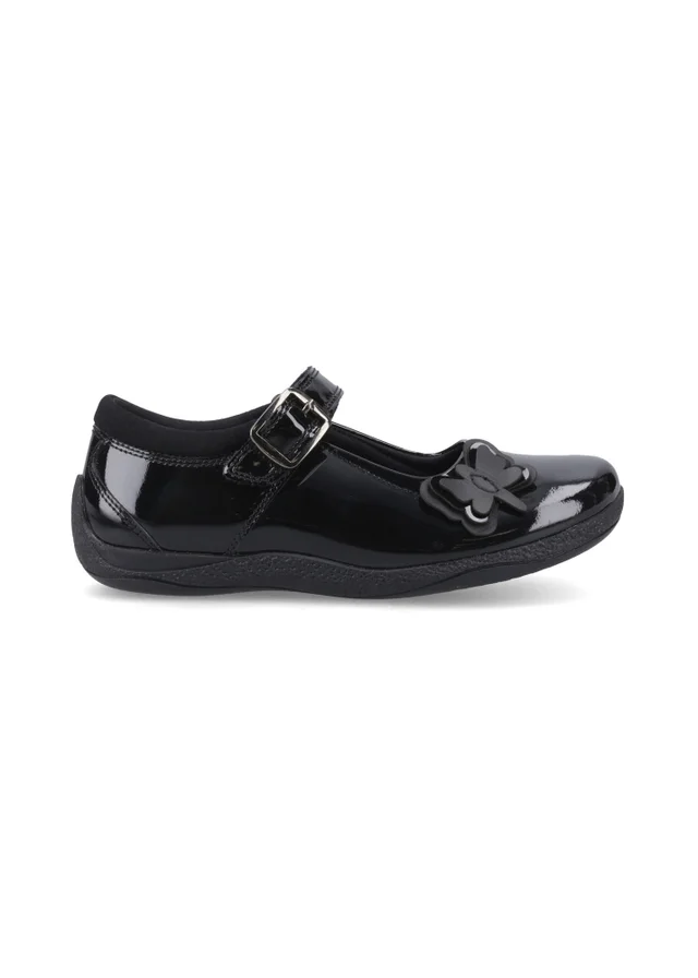 Hush Puppies Black Julie Ballerina Patent (4-10 Years)