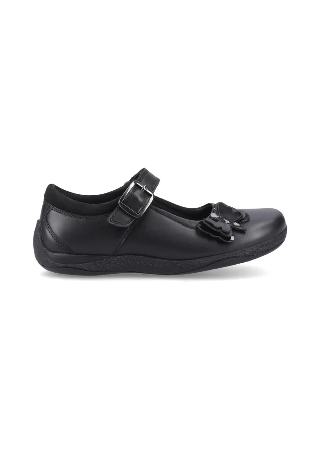 Hush Puppies Black Julie Ballerina Jnr (4–10 Years)