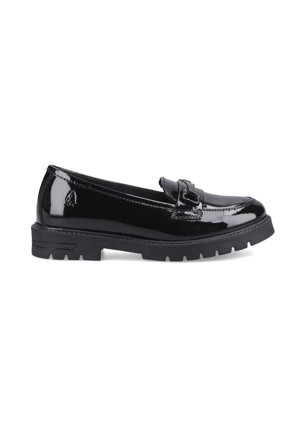 Hush Puppies Black Hazel Snaffle Patent (7-15 Years) - 13 Infants Image 1