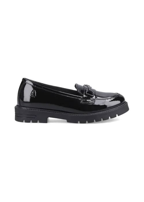 Hush Puppies Black Hazel Snaffle Patent (7-15 Years) - 13 Infants Image 1