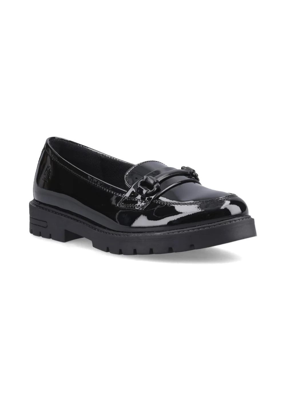 Hush Puppies Black Hazel Snaffle Patent (7-15 Years) - 13 Infants Image 2