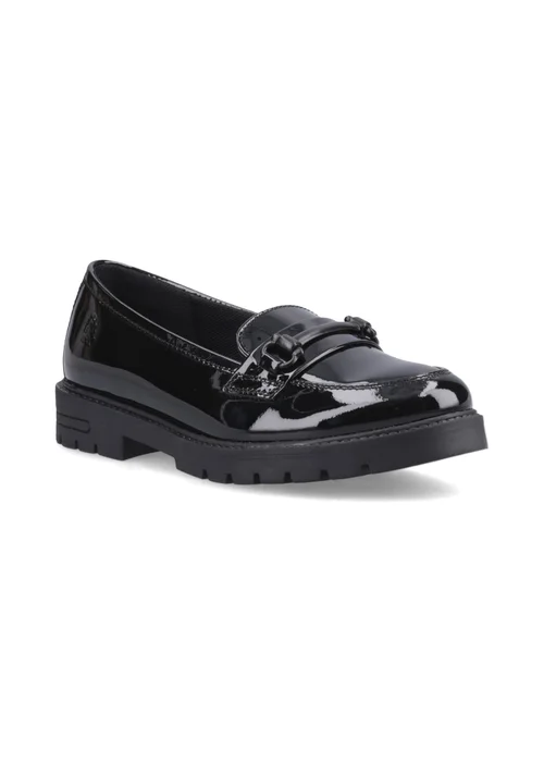 Hush Puppies Black Hazel Snaffle Patent (7-15 Years) - 13 Infants Image 2