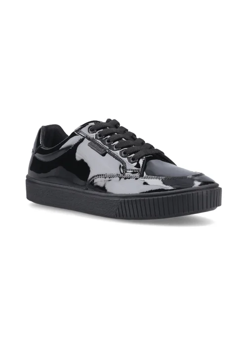 Hush Puppies Black Patent Evelyn Lace Trainer (4-10 Years) - 2 Infants Image 2