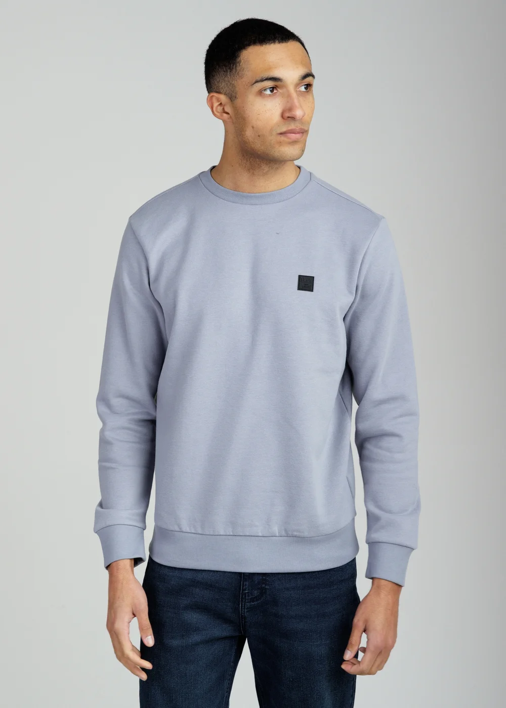 Tokyo Laundry Light Blue Essential Brushed Fleece Crew Sweatshirt - M Image 1