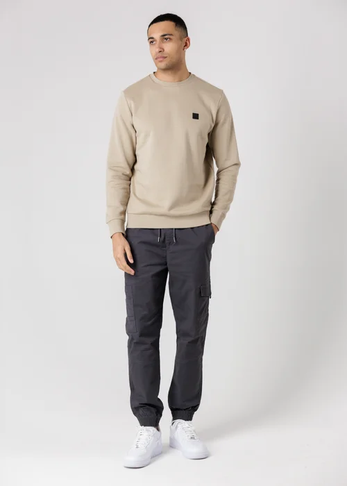 Tokyo Laundry Beige Essential Brushed Fleece Crew Sweatshirt - L Image 4