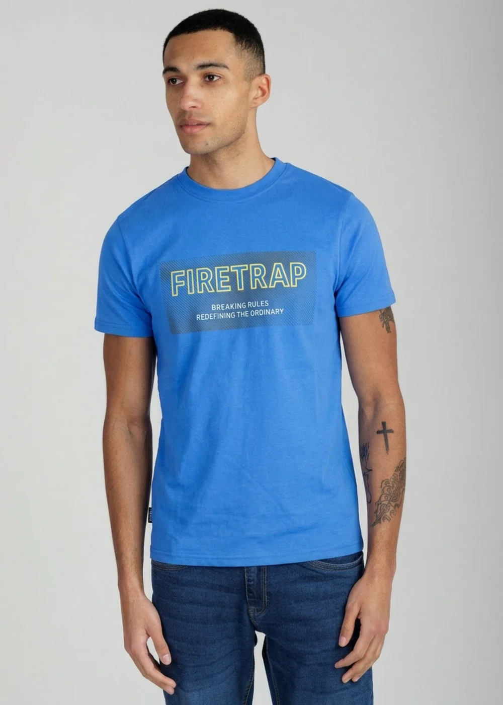 Firetrap Multi 3 Pack Regular Fit Cotton Crew T-Shirts - M Image 2