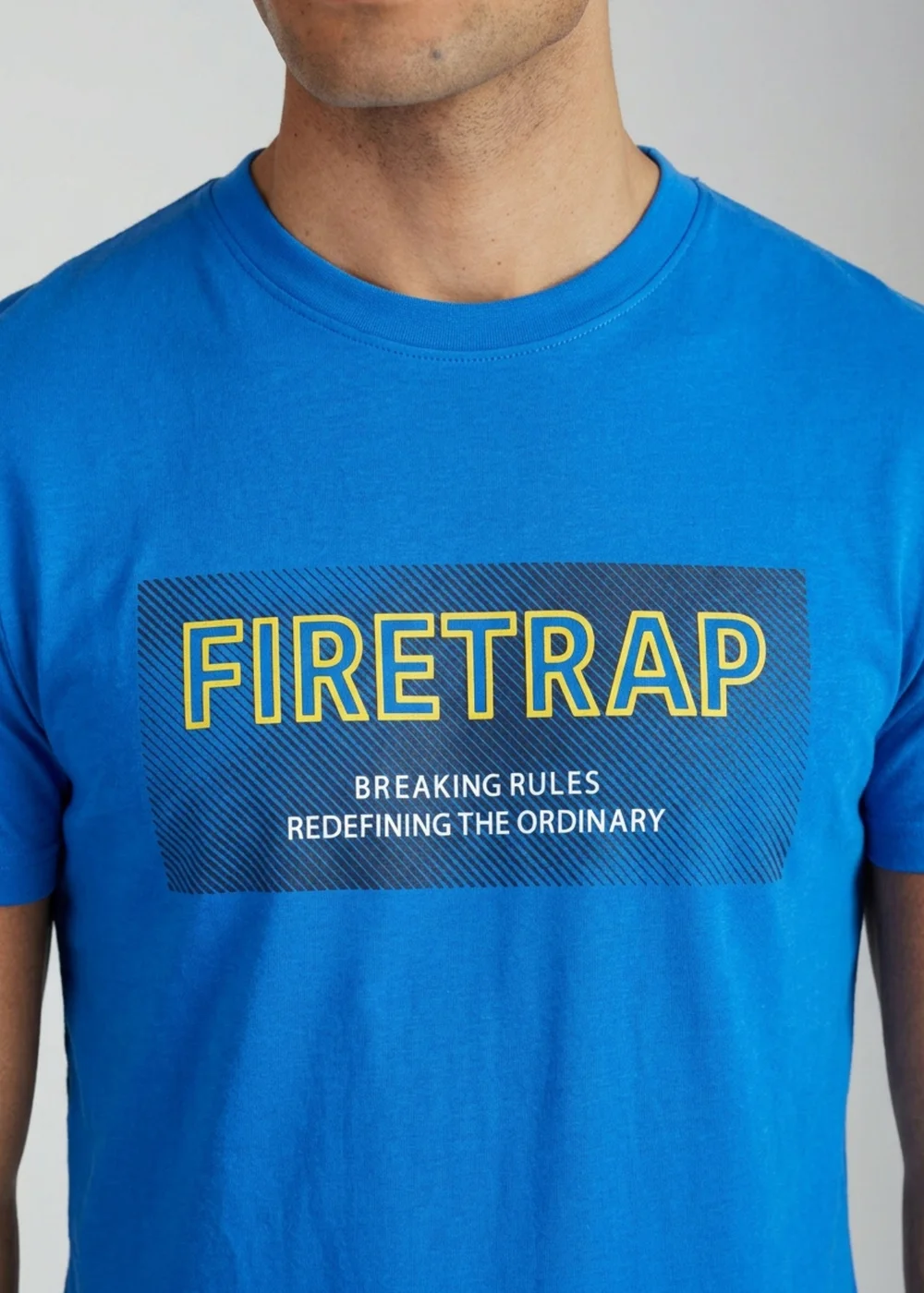 Firetrap Multi 3 Pack Regular Fit Cotton Crew T-Shirts - M Image 3