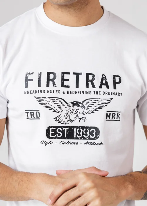Firetrap Multi 3 Pack Regular Fit Cotton Crew T-Shirts - XL Image 3
