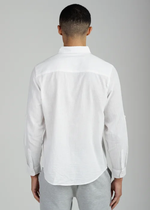 Tokyo Laundry White Linen Blend Long Sleeve Button-Up Shirt - XL Image 2