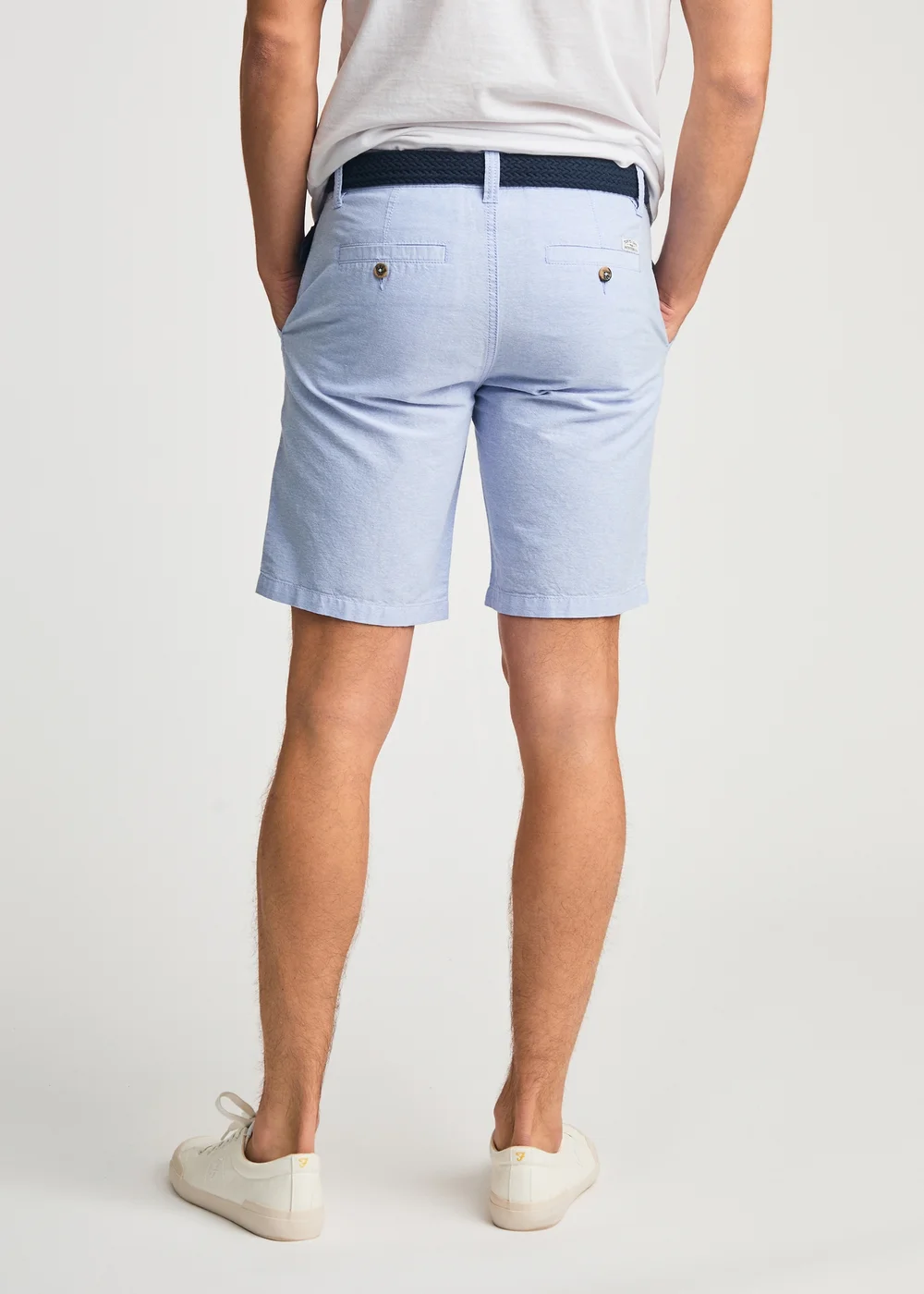 Tokyo Laundry Blue Cotton Oxford Shorts With Belt - L Image 2