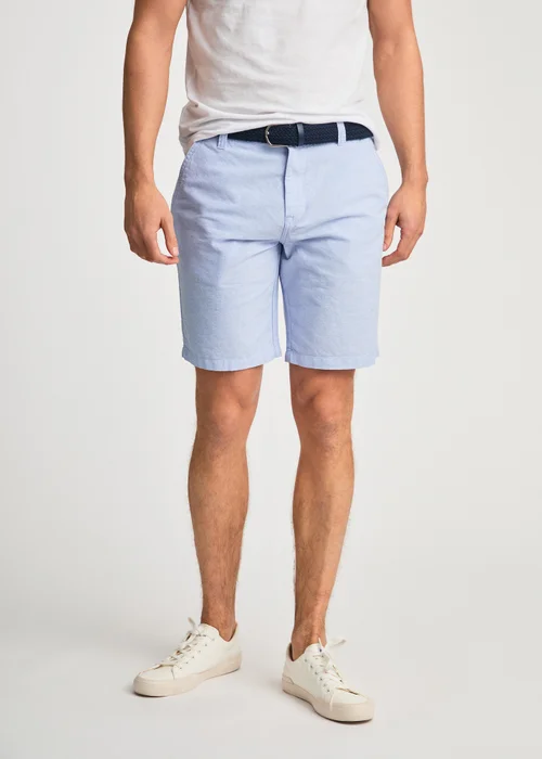 Tokyo Laundry Blue Cotton Oxford Shorts With Belt - L Image 1