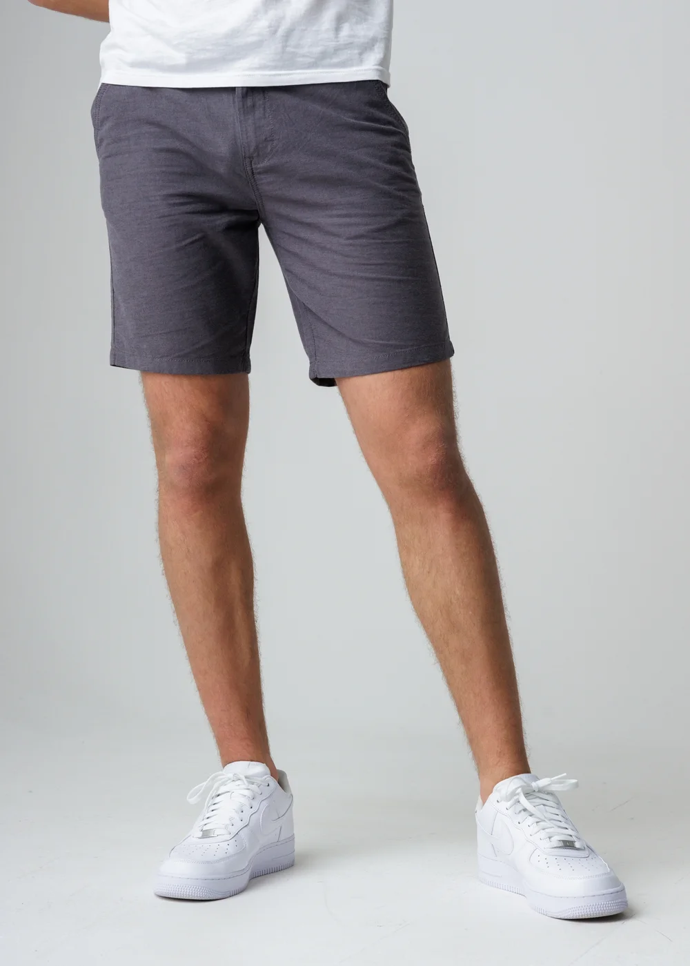 Tokyo Laundry Charcoal Cotton Oxford Shorts With Belt - L Image 1