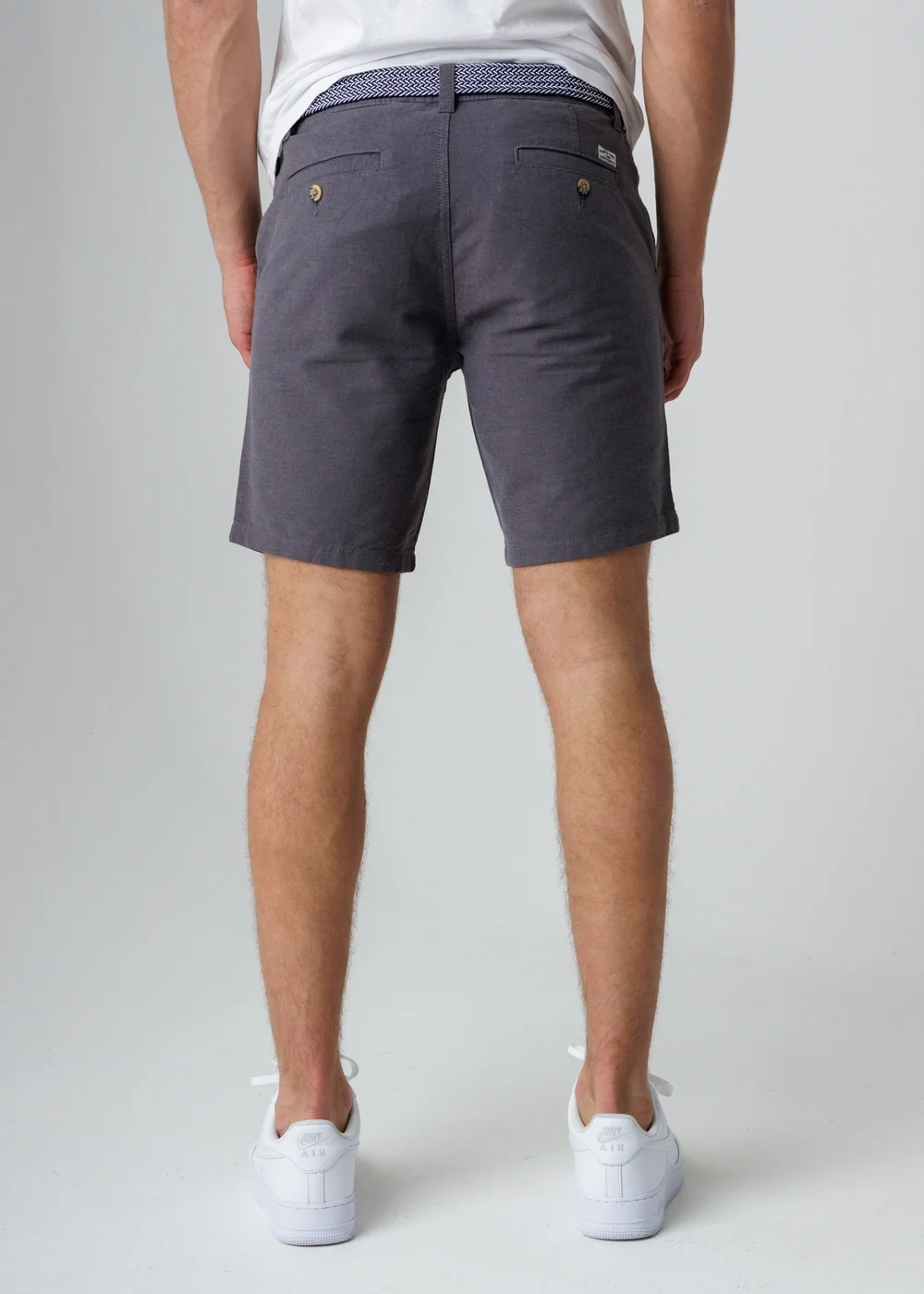 Tokyo Laundry Charcoal Cotton Oxford Shorts With Belt - L Image 2