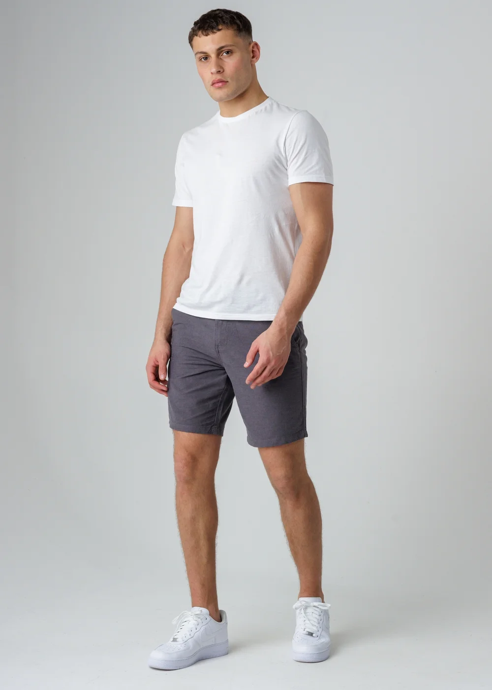 Tokyo Laundry Charcoal Cotton Oxford Shorts With Belt - L Image 4