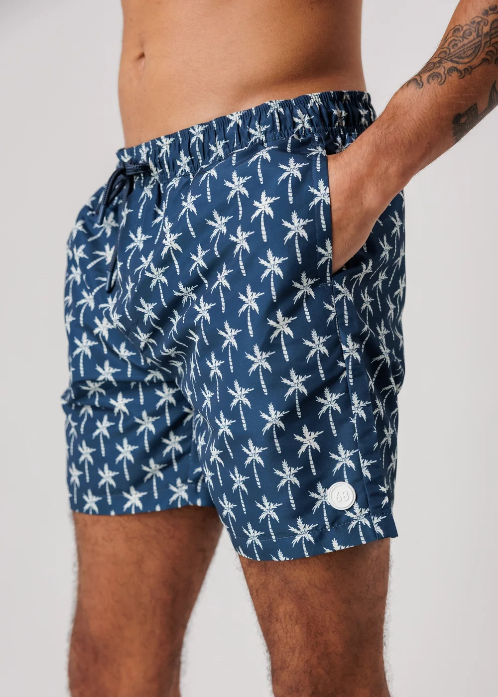 Tokyo Laundry Teal 2-Pack Palm Tree & Logo Print Swim Shorts With Drawstring Waist - XL Image 4