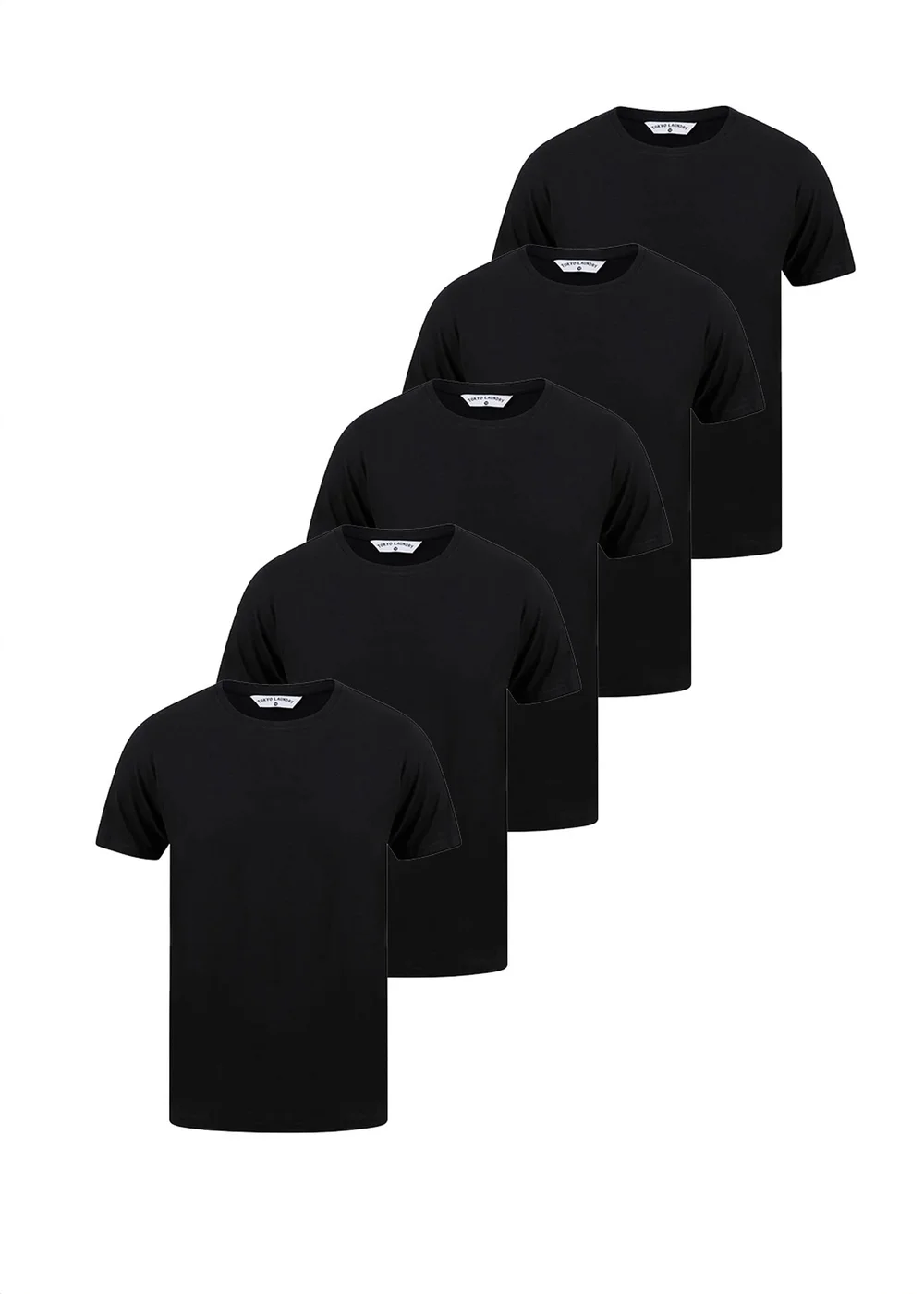 Tokyo Laundry Black Cotton 5-Pack Short Sleeve T-Shirts - S Image 1