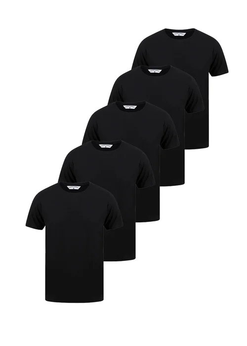 Tokyo Laundry Black Cotton 5-Pack Short Sleeve T-Shirts - S Image 1