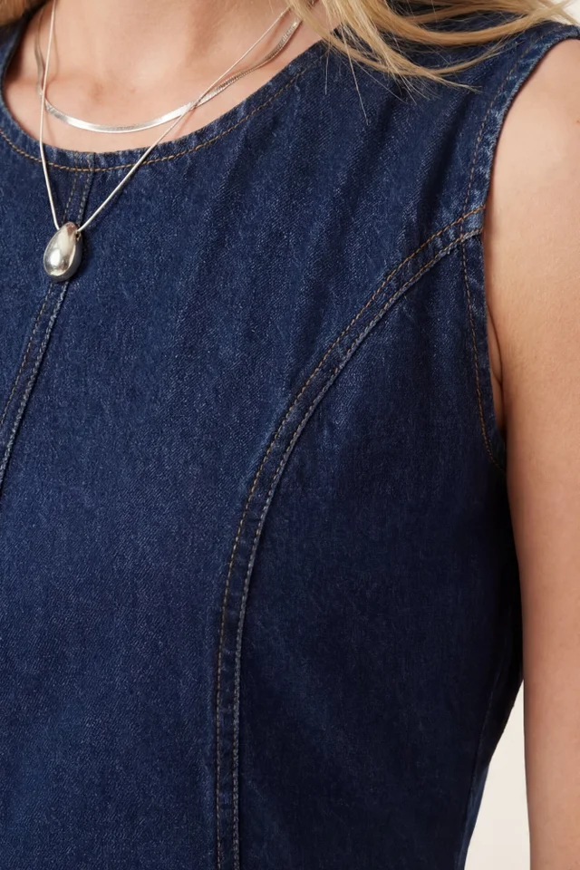 Style Cheat Blue Denim Midi Dress