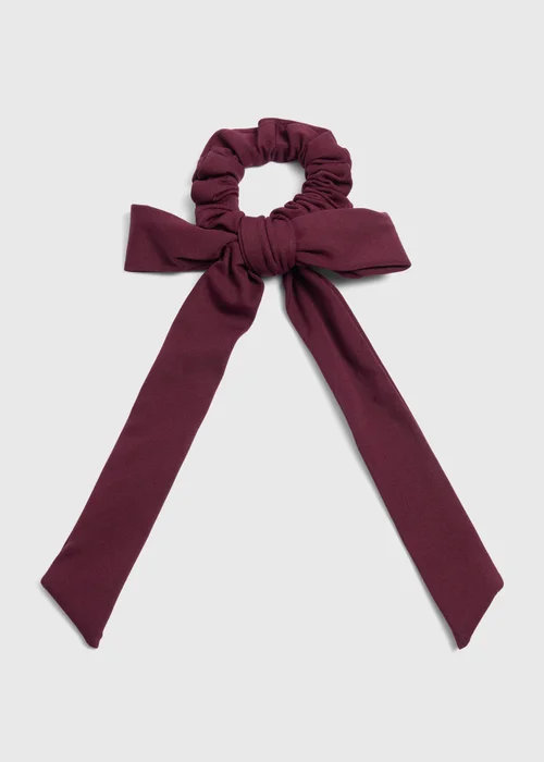 Souluxe Burgundy Bow Scrunchie - One Size Image 1