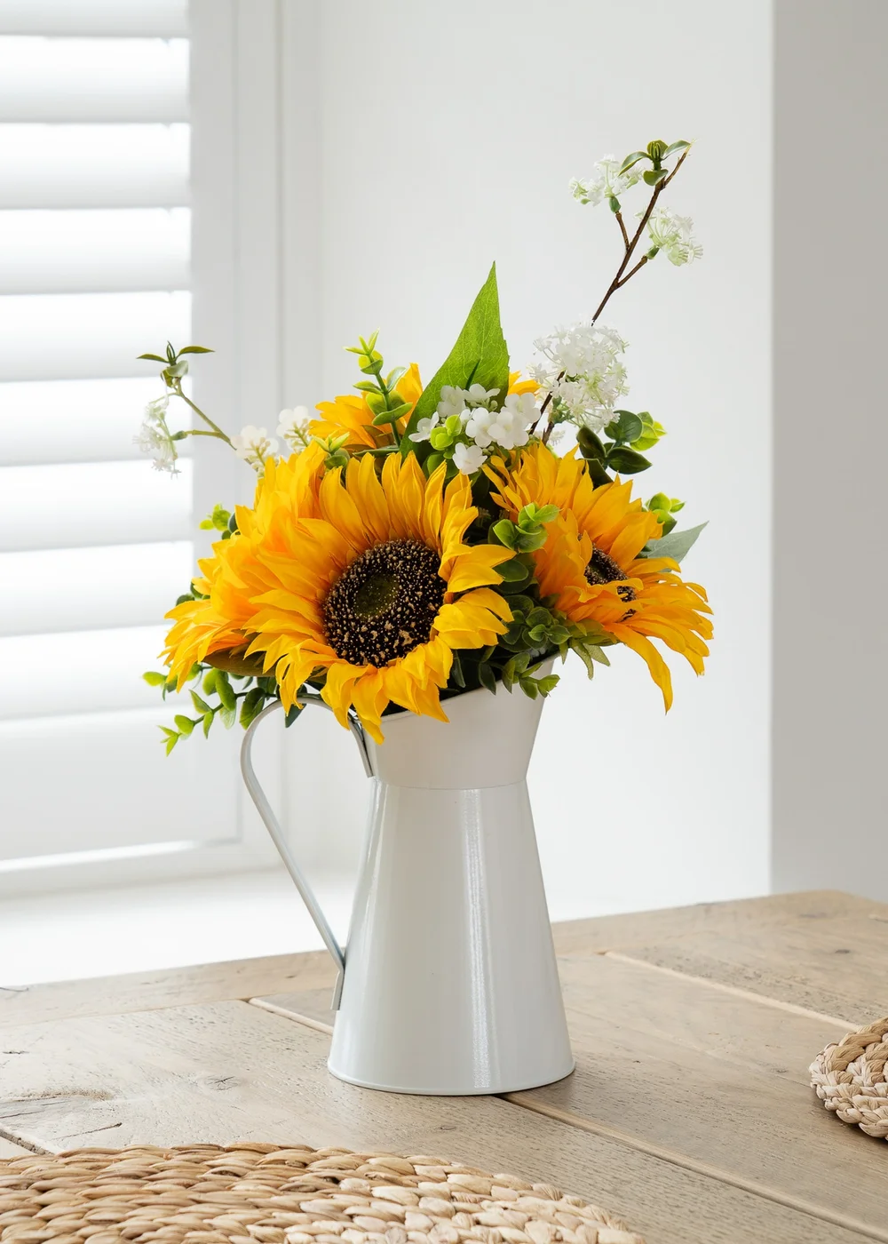 Scottish Everlastings Sunflowers in Tin Pot 43cm - One Size Image 1