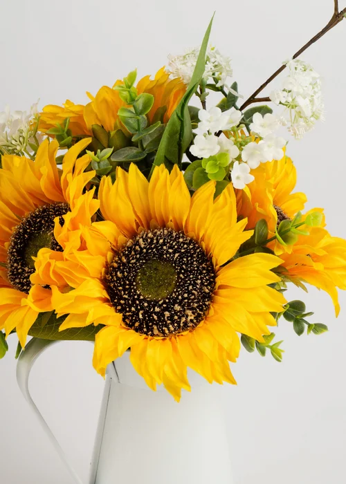 Scottish Everlastings Sunflowers in Tin Pot 43cm - One Size Image 3