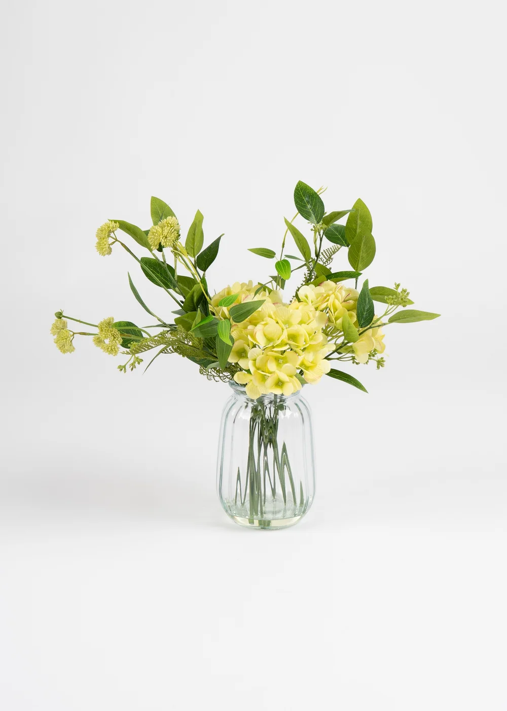 Scottish Everlastings Green Hydrangeas in Glass Vase 41cm - One Size Image 2