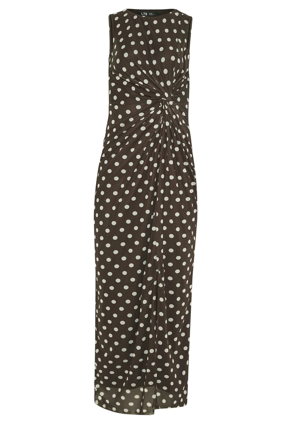 Long Tall Sally Chocolate Brown Polka Dot Twist Maxi Dress - 18 Image 5