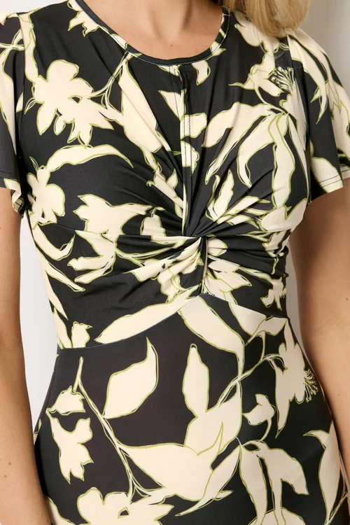 Long Tall Sally Black Floral Twist Front Maxi Dress - 12 Image 4