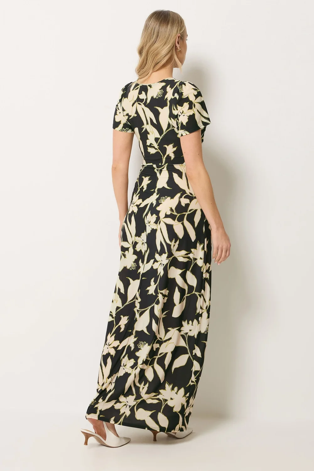 Long Tall Sally Black Floral Twist Front Maxi Dress - 12 Image 3