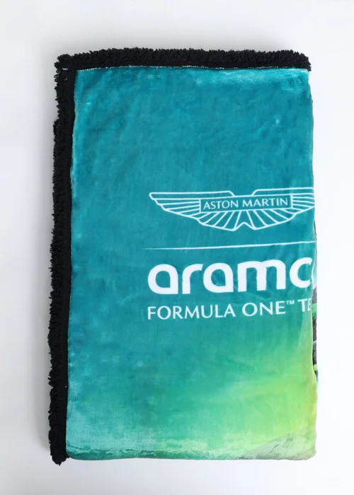 Aston Martin F1 Green Sherpa Backed Fleece Blanket - 120 X 150 Image 4