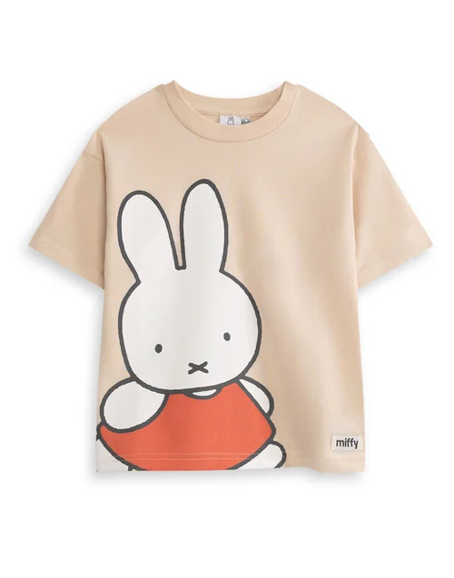Miffy Girls Beige Character Face Short Sleeved T-Shirt (2-7 Years) - 4-5 Yrs Image 1