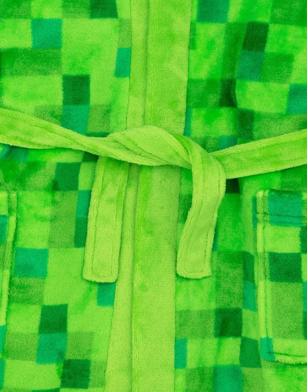 Minecraft Unisex Kids Green Pixel Creeper Novelty Print Bathrobe (5-14 Years) - 13-14 Yrs Image 3