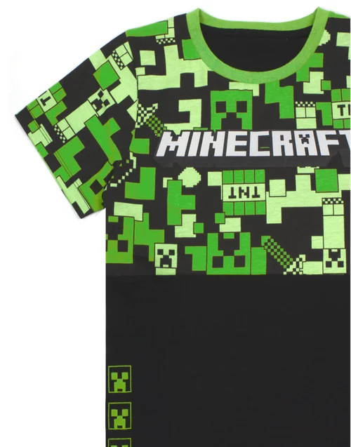 Minecraft Boys Green Camo Short Sleeve Long Leg Pyjama Set (5-14 Years) - 10-11 yrs Image 5