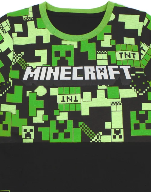 Minecraft Boys Green Camo Short Sleeve Short Leg Pyjama Set (10-11 Years) - 5-6 Yrs Image 4