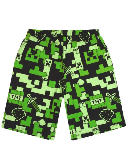 Minecraft Boys Green Camo Short Sleeve Short Leg Pyjama Set (10-11 Years) - 5-6 Yrs Image 3