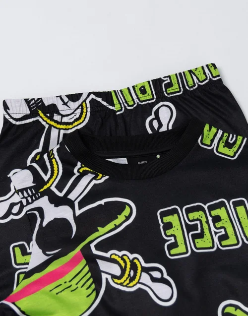 Vanilla Underground One Piece Boys Black Skulls Long Sleeve Long Leg Pyjama & Jumper 3 Piece Set (5-14 Years) - 13-14 Yrs Image 3