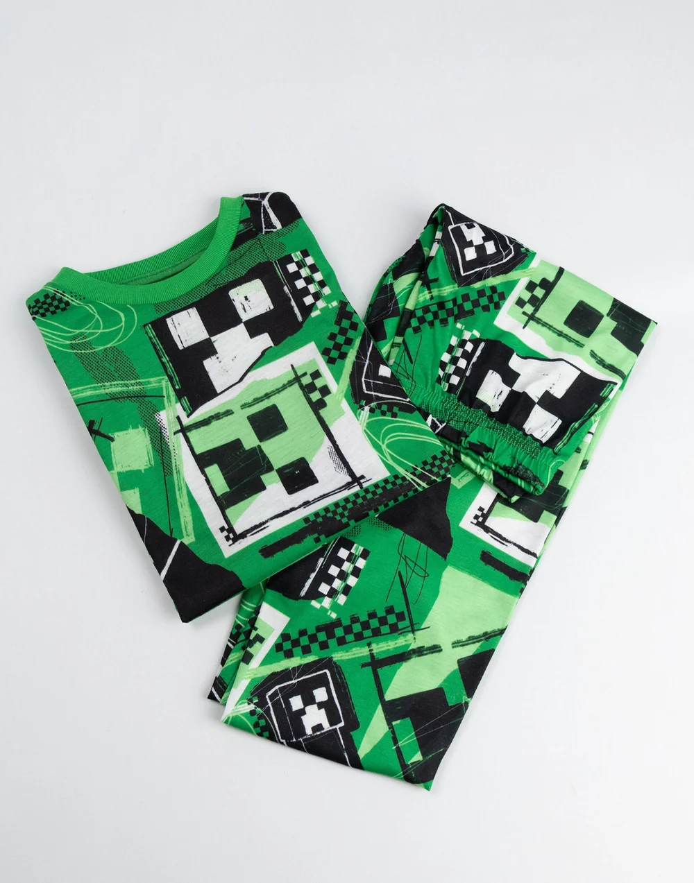 Vanilla Underground Minecraft Boys Green Creeper Long Sleeve Long Leg Pyjama & Jumper 3 Piece Set (5-14 Years) - 5-6 Yrs Image 5