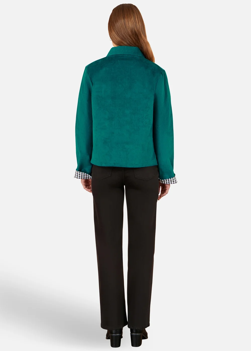 Yumi Teal Cord Reversible Gingham Jacket - 12 Image 4